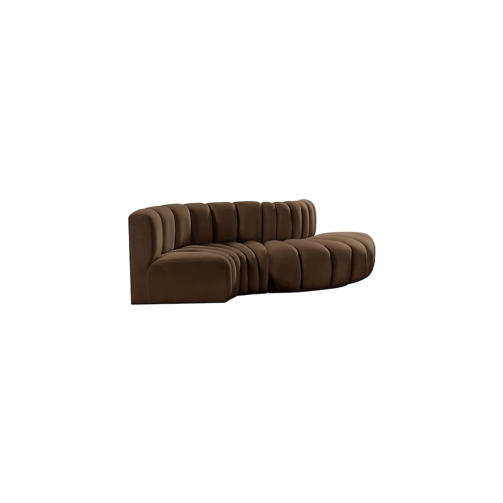 Arc Brown Velvet Modular Sofa