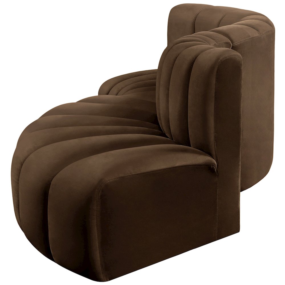 Arc Brown Velvet Modular Sofa