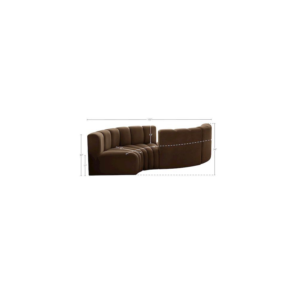 Arc Brown Velvet Modular Sofa