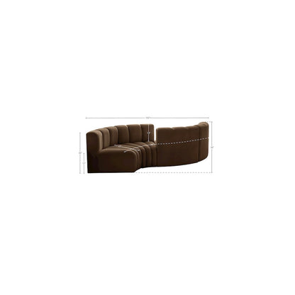 Arc Brown Velvet Modular Sofa