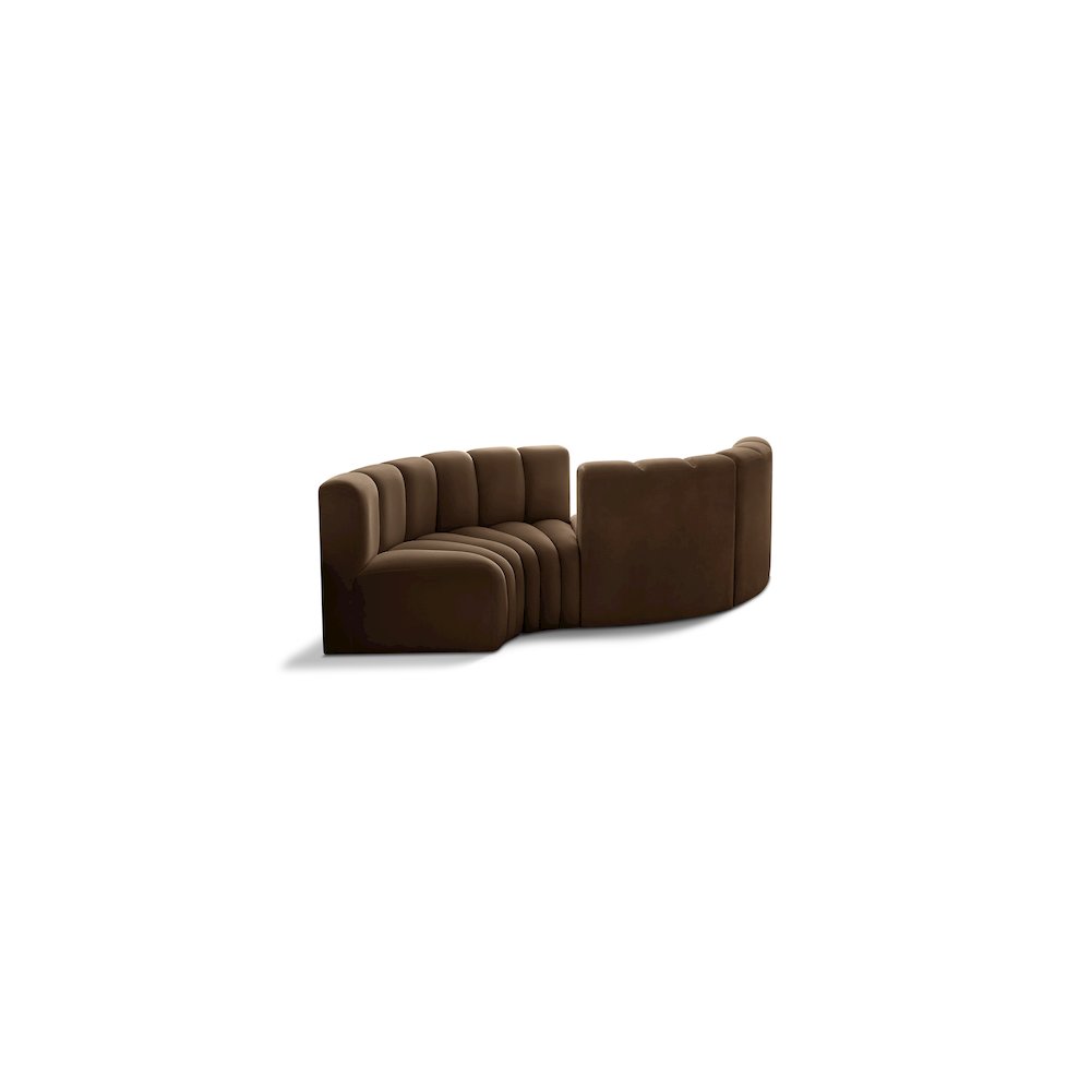 Arc Brown Velvet Modular Sofa