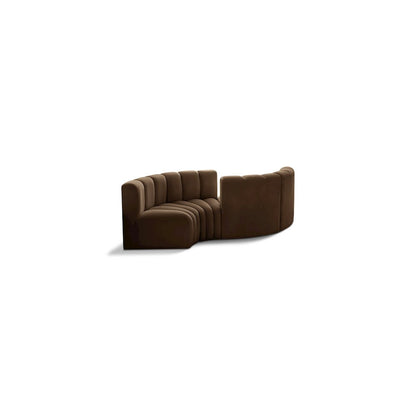 Arc Brown Velvet Modular Sofa