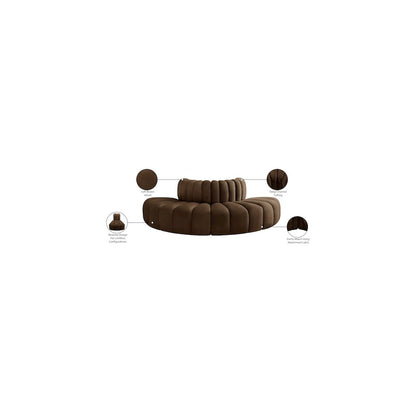 Arc Brown Velvet Modular Sofa