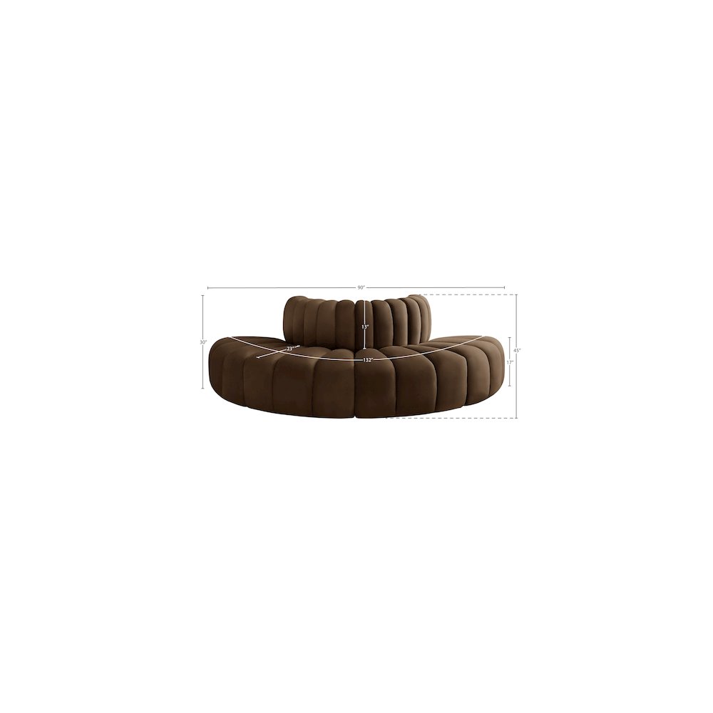 Arc Brown Velvet Modular Sofa