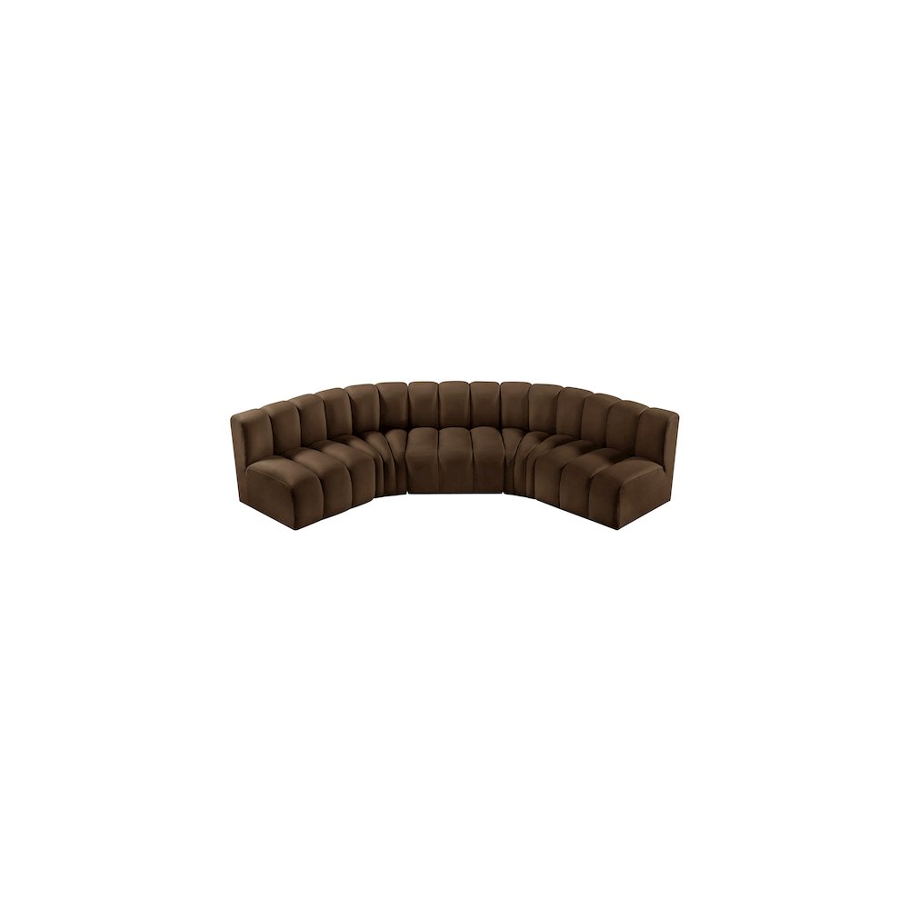 Arc Brown Velvet Modular Sofa