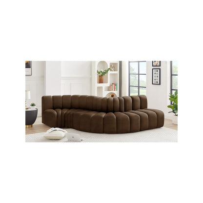 Arc Brown Velvet Modular Sofa