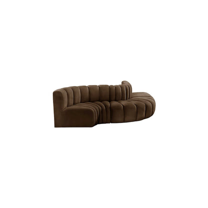 Arc Brown Velvet Modular Sofa
