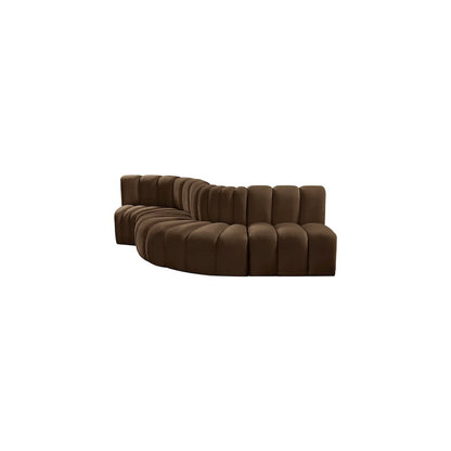Arc Brown Velvet Modular Sofa