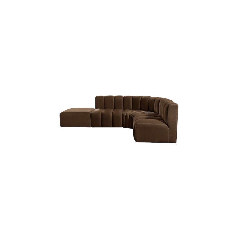 Arc Brown Velvet Modular Sofa