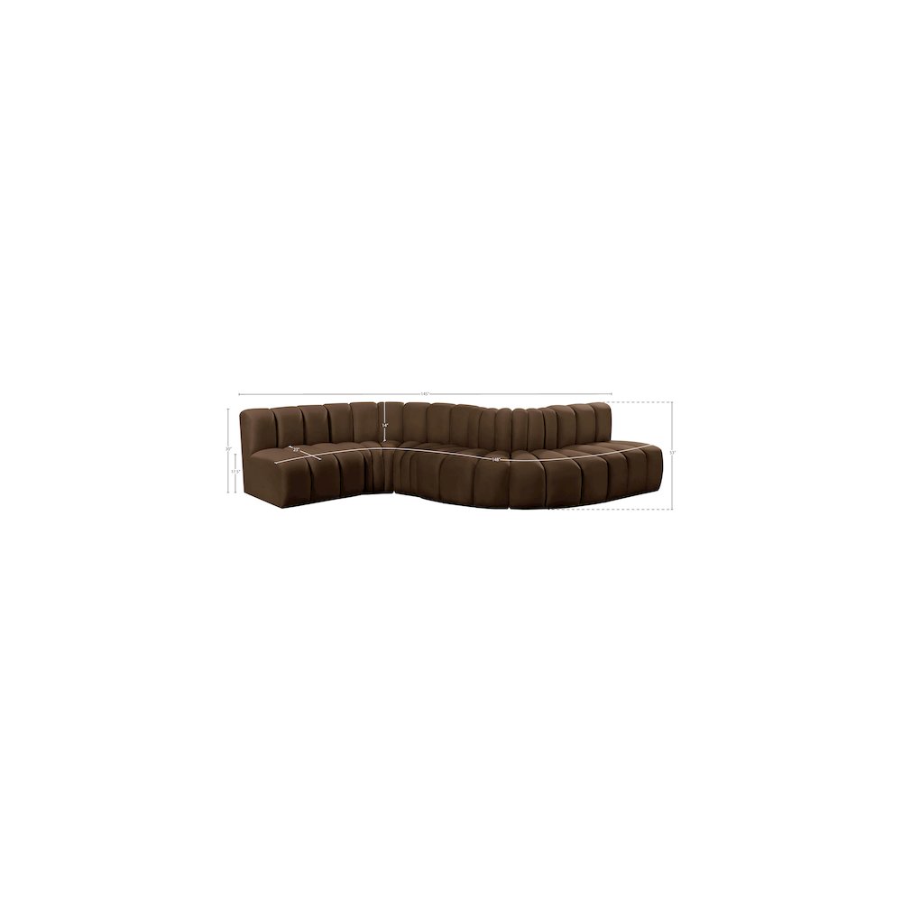 Arc Brown Velvet Modular Sofa
