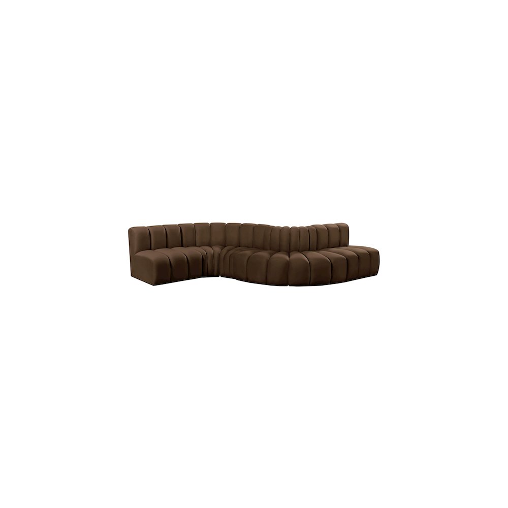 Arc Brown Velvet Modular Sofa