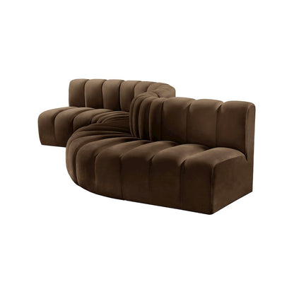 Arc Brown Velvet Modular Sofa