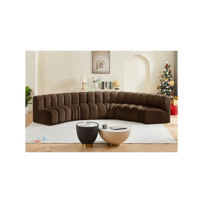 Arc Brown Velvet Modular Sofa