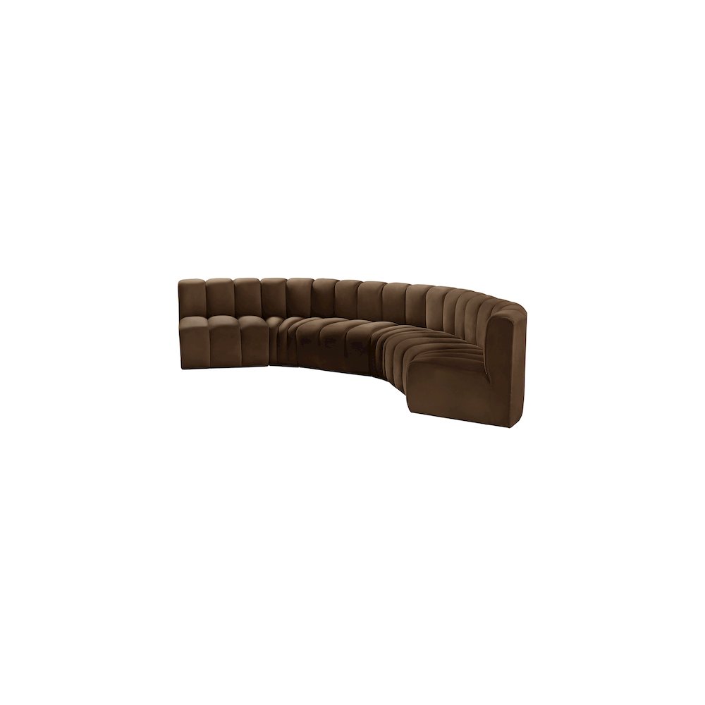 Arc Brown Velvet Modular Sofa