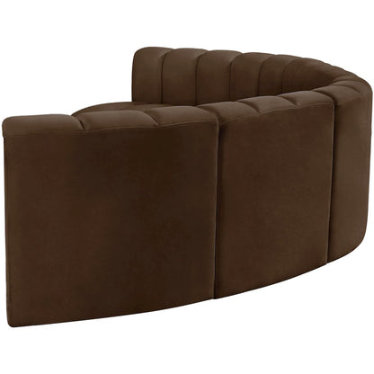 Arc Brown Velvet Modular Sofa