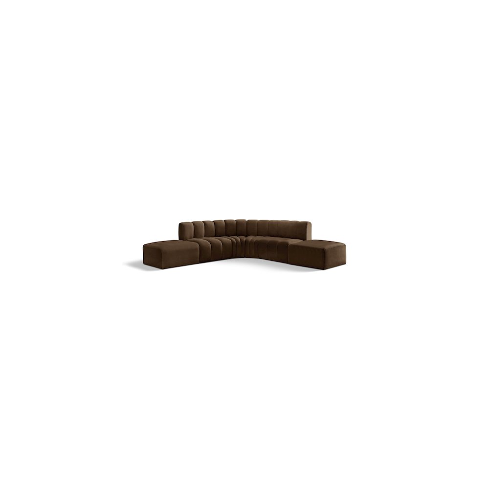 Arc Brown Velvet Modular Sofa