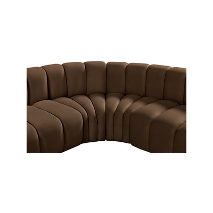 Arc Brown Velvet Modular Sofa