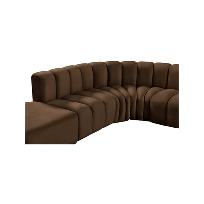 Arc Brown Velvet Modular Sofa