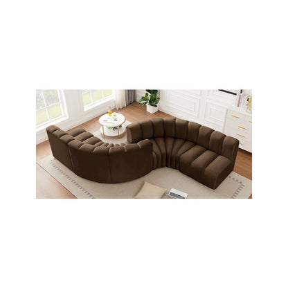 Arc Brown Velvet Modular Sofa