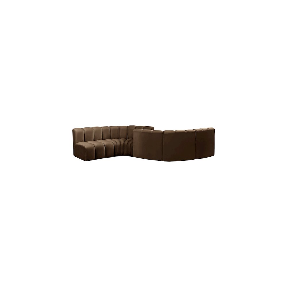 Arc Brown Velvet Modular Sofa