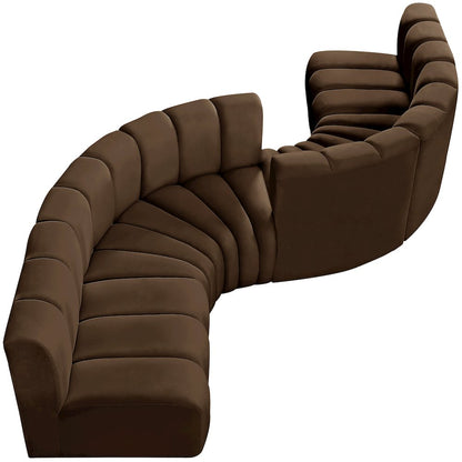 Arc Brown Velvet Modular Sofa