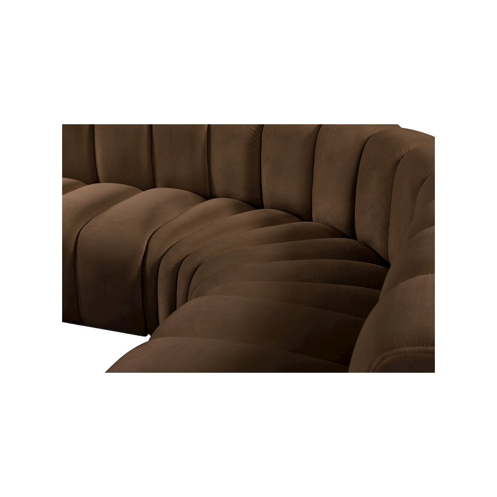 Arc Brown Velvet Modular Sofa