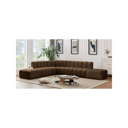 Arc Brown Velvet Modular Sofa
