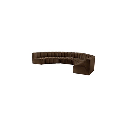 Arc Brown Velvet Modular Sofa