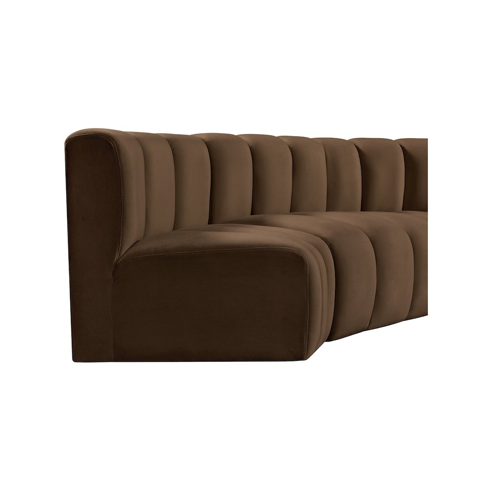Arc Brown Velvet Modular Sofa