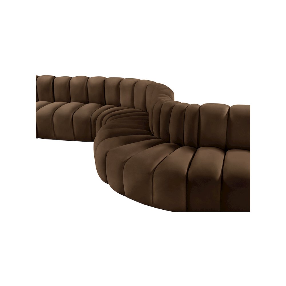 Arc Brown Velvet Modular Sofa