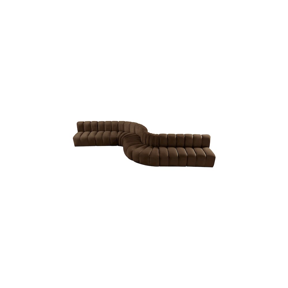 Arc Brown Velvet Modular Sofa
