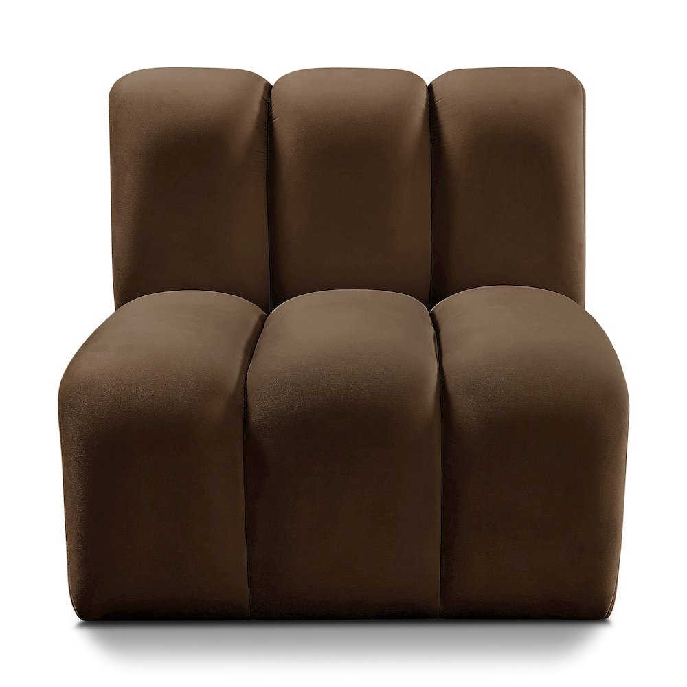 Arc Brown Velvet Straight Chair