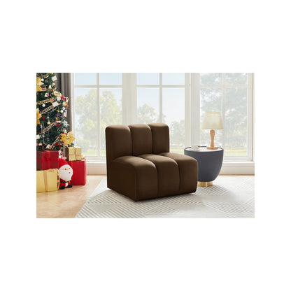 Arc Brown Velvet Straight Chair