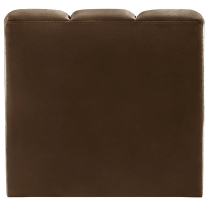 Arc Brown Velvet Straight Chair
