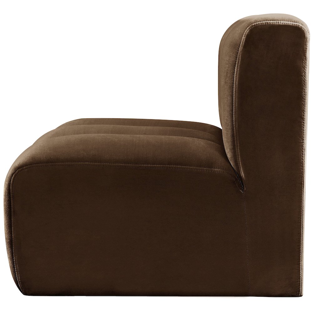 Arc Brown Velvet Straight Chair