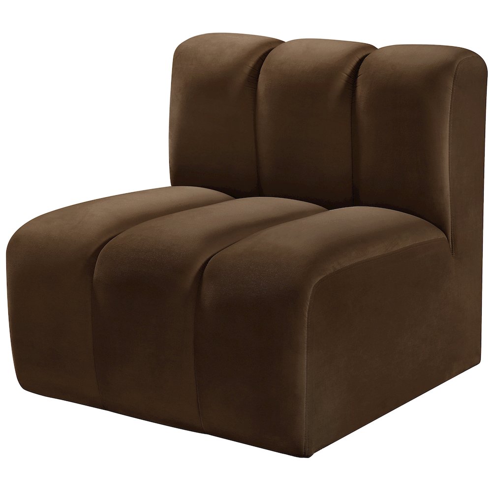 Arc Brown Velvet Straight Chair