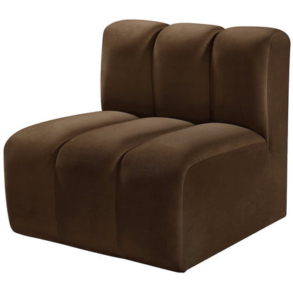 Arc Brown Velvet Straight Chair
