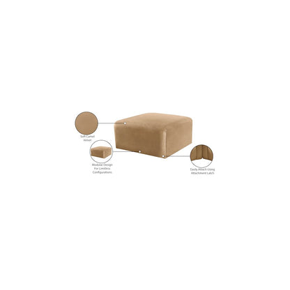 Arc Camel Velvet Ottoman