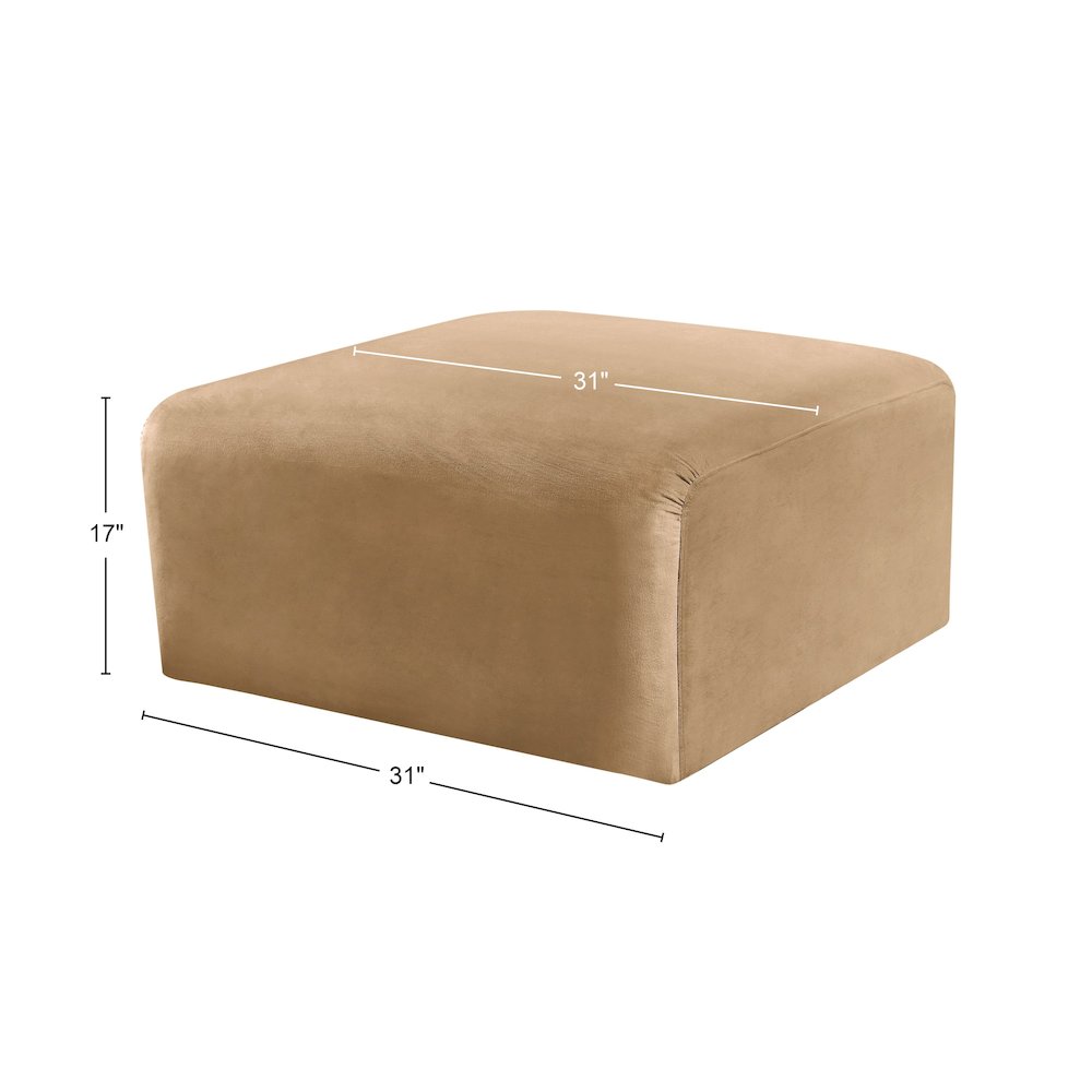 Arc Camel Velvet Ottoman