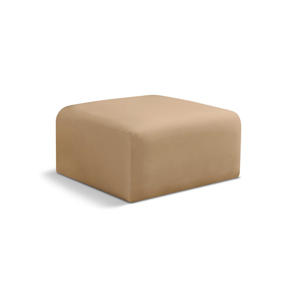 Arc Camel Velvet Ottoman