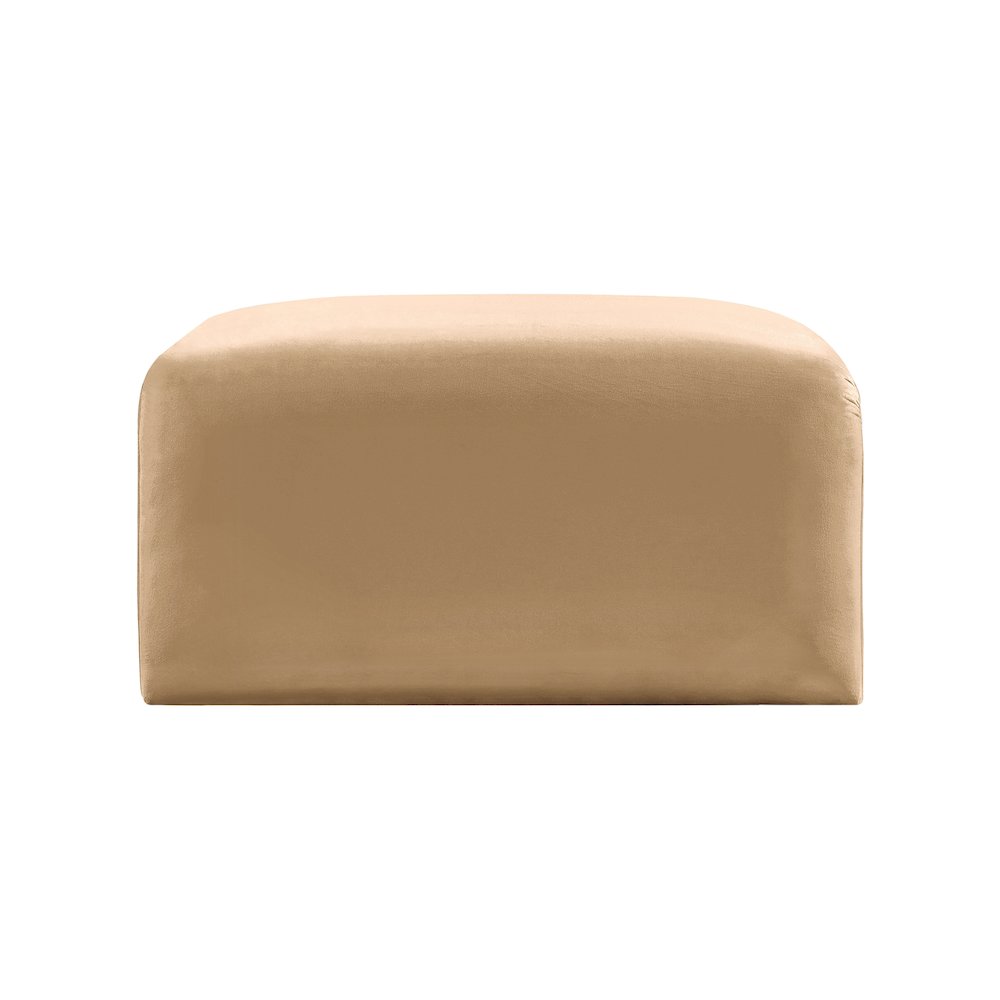Arc Camel Velvet Ottoman