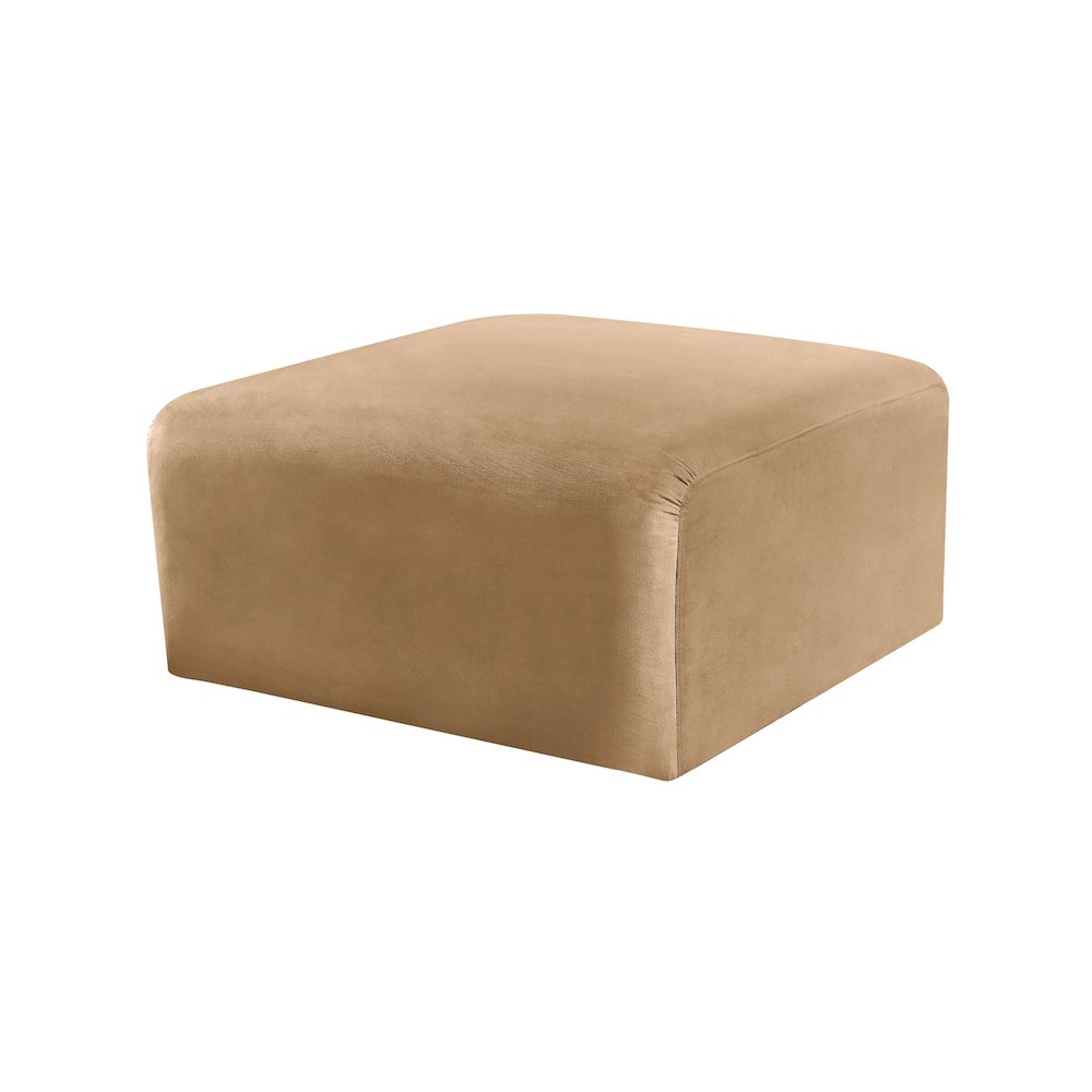 Arc Camel Velvet Ottoman