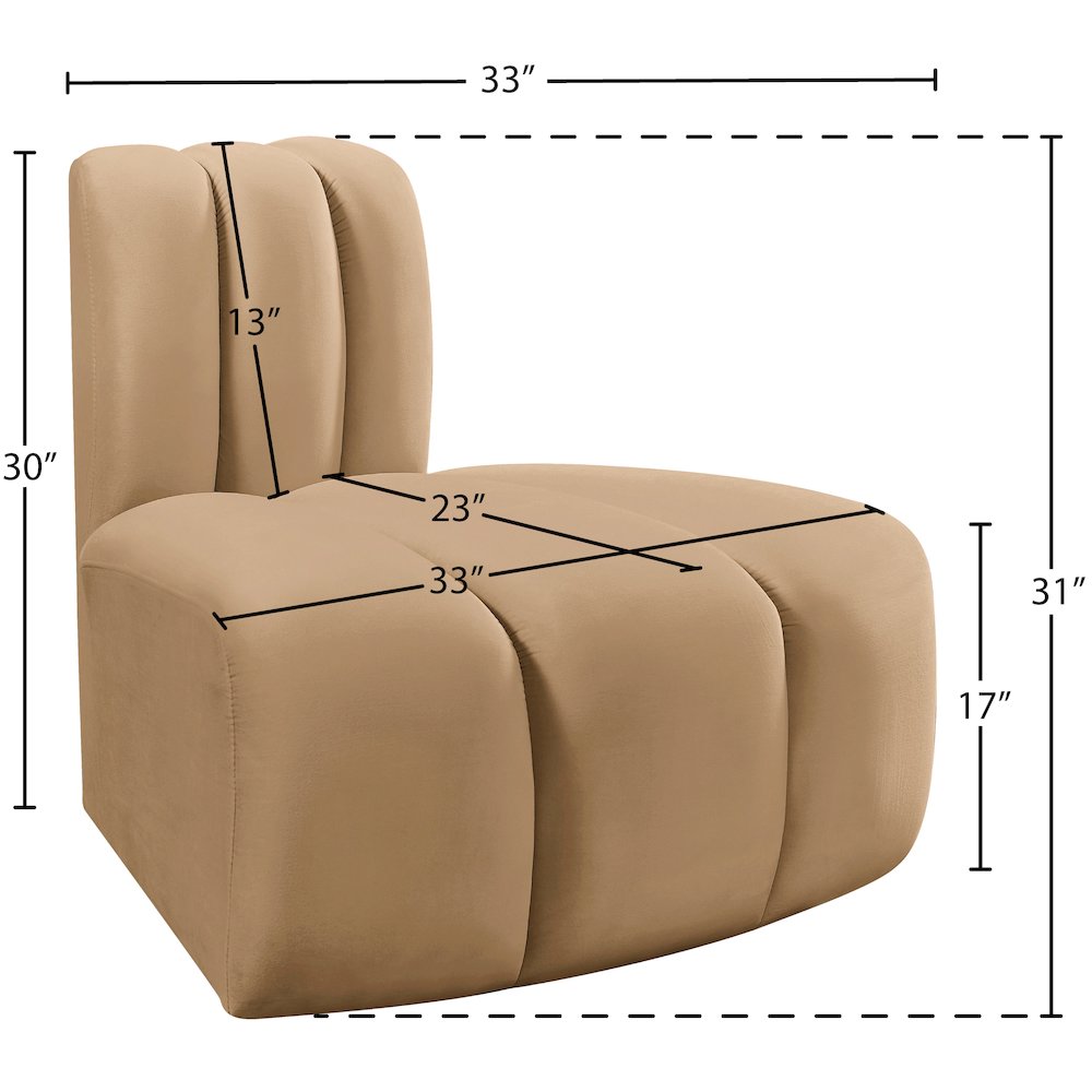 Arc Camel Velvet Reverse Corner