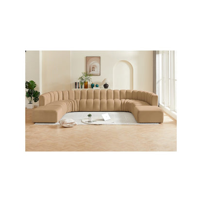 Arc Camel Velvet Modular Sofa