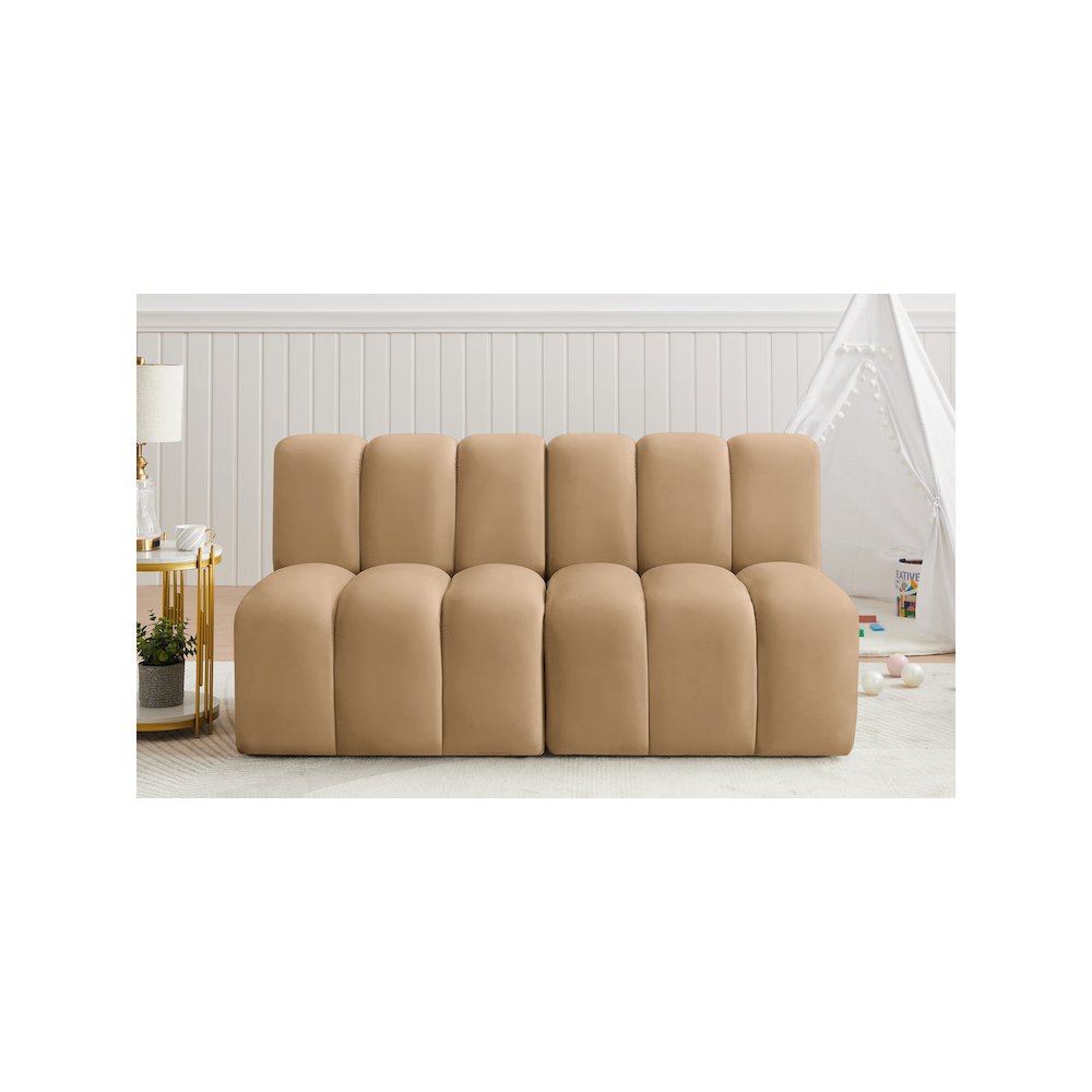 Arc Camel Velvet Modular Sofa