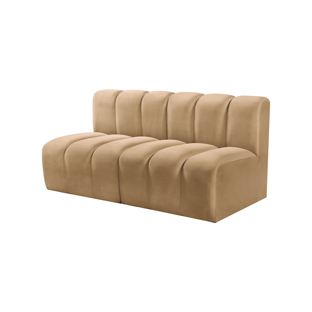 Arc Camel Velvet Modular Sofa