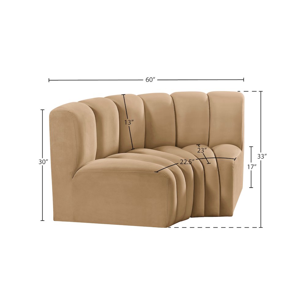 Arc Camel Velvet Modular Sofa