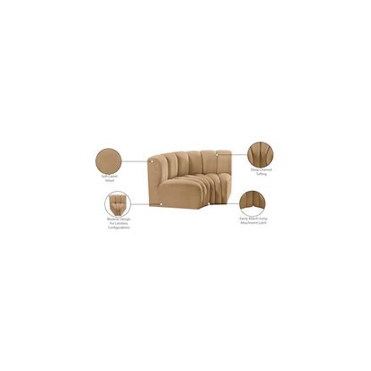 Arc Camel Velvet Modular Sofa
