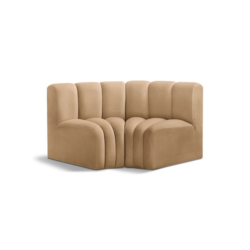 Arc Camel Velvet Modular Sofa