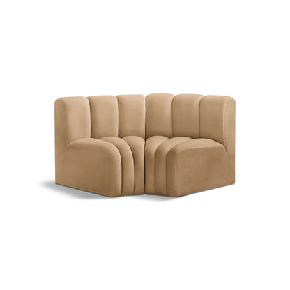 Arc Camel Velvet Modular Sofa
